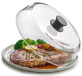 Plastic-free glass microwave lid.
